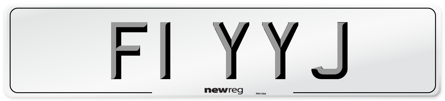 F1 YYJ Number Plate from New Reg